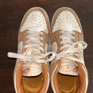 Nike White and Tan Athletic Shoes
